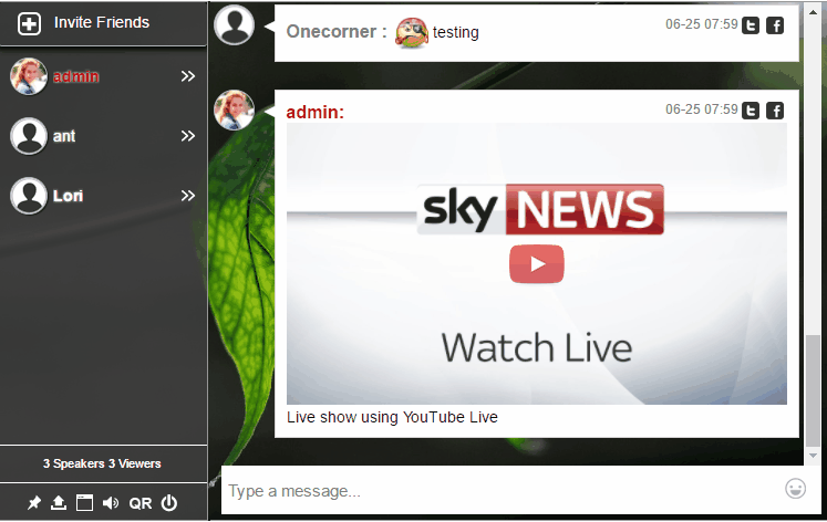 private chat room with animated gif