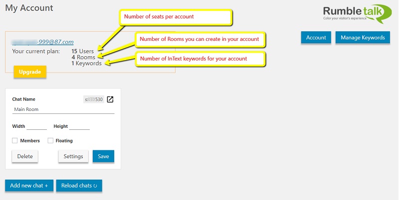 Wordpress group chat settings