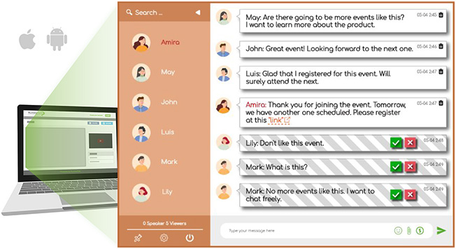 Engage with a live group chat platform for live events