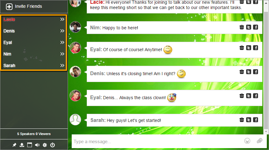hide user icons in group chat
