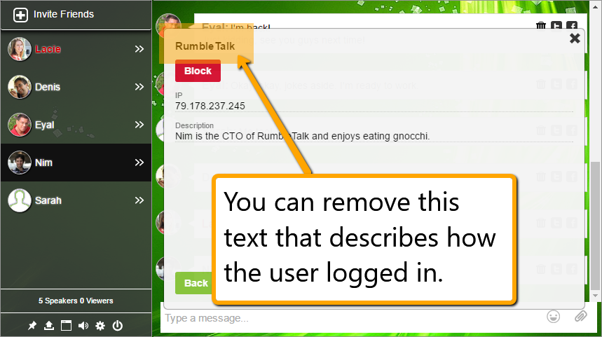 Group Chat Login Option