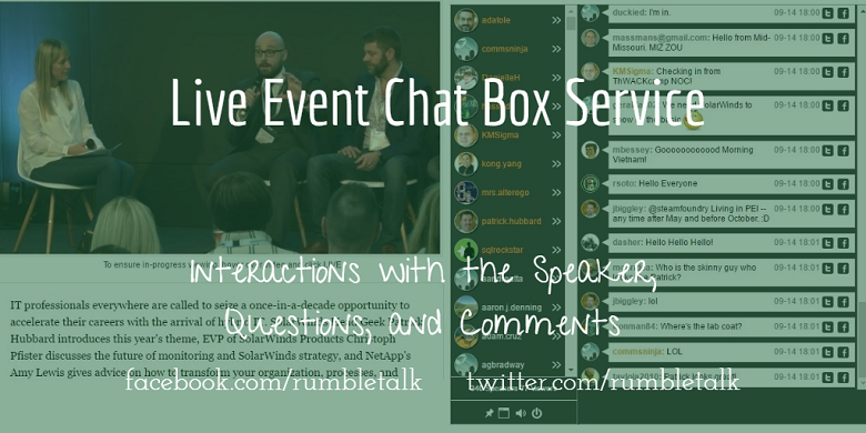 Live event chat box service