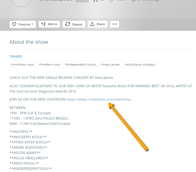 add a url to your mixcloud
