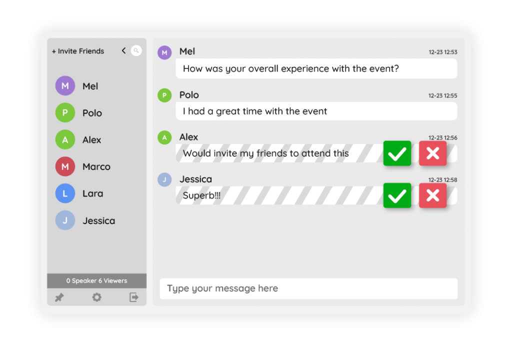 moderated chat virtual event solution