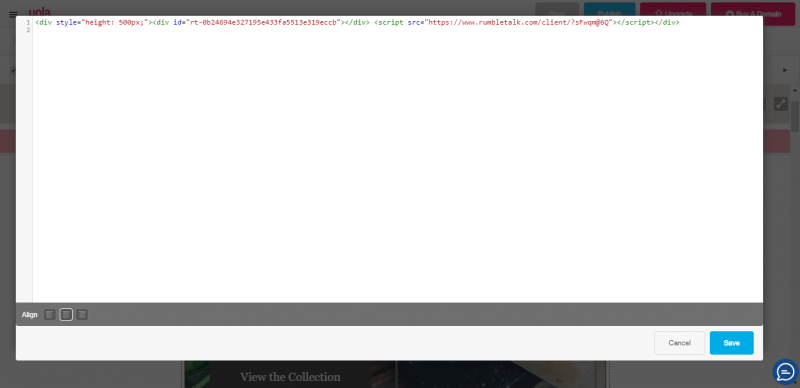 embed a chat room in yola