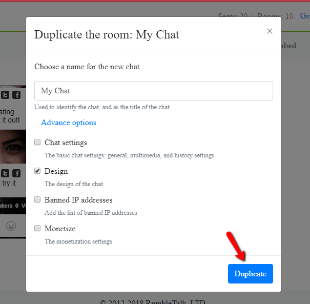 duplicate chat design