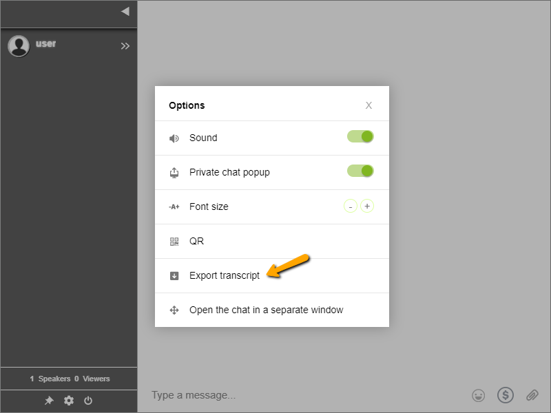 export chat transcript