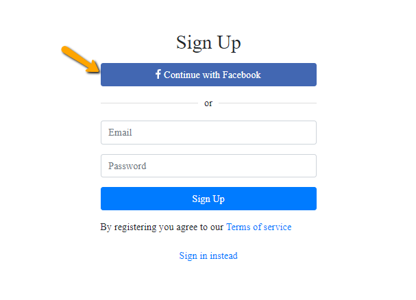 sign up facebook