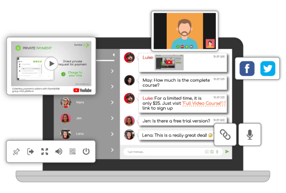 RumbleTalk Group chat with multiple chat features