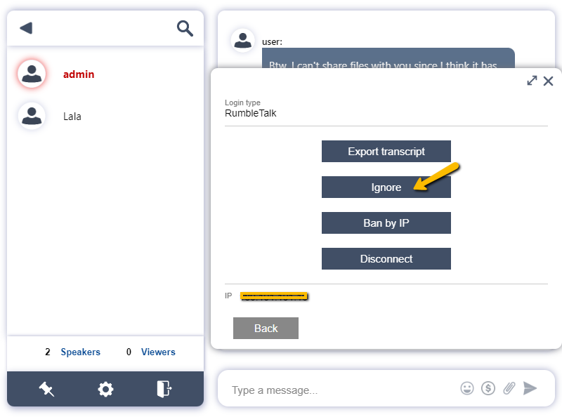 block user private messages