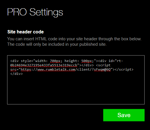 embed a chat room in im creator