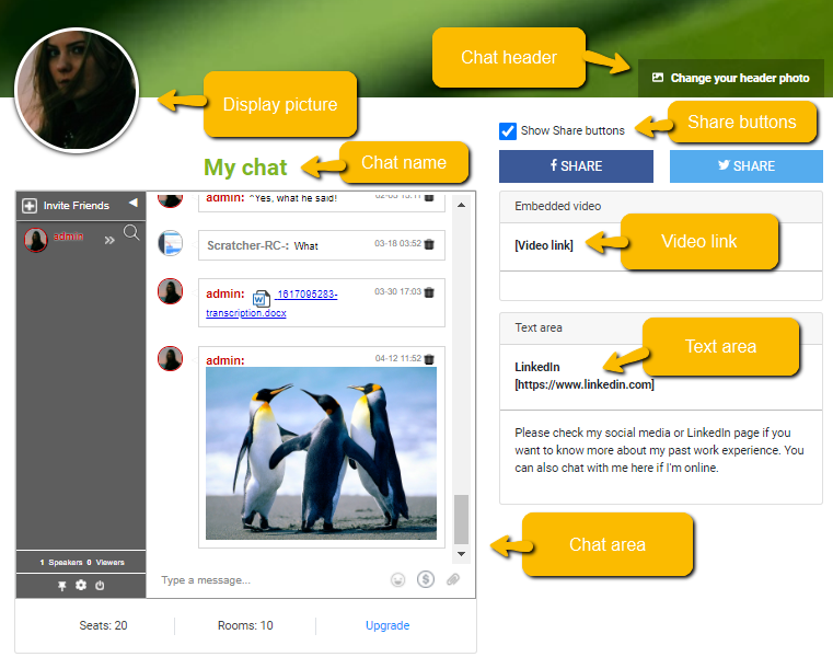 minisite RumbleTalk Pages