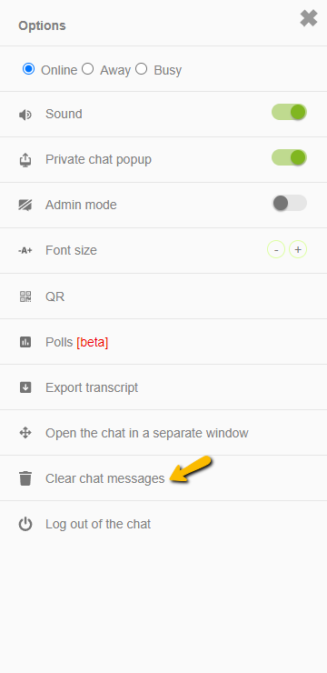 disable delete chat