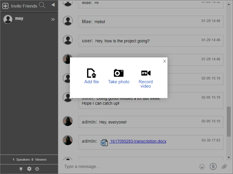 disable attachment buttons