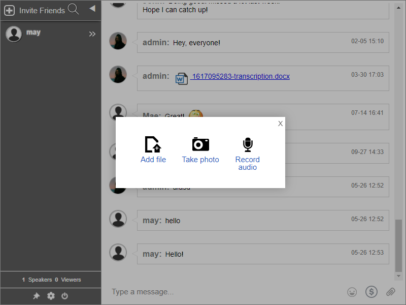 disable attachment buttons