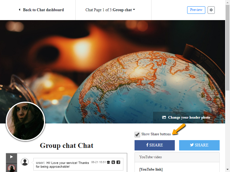 event online social media share buttons